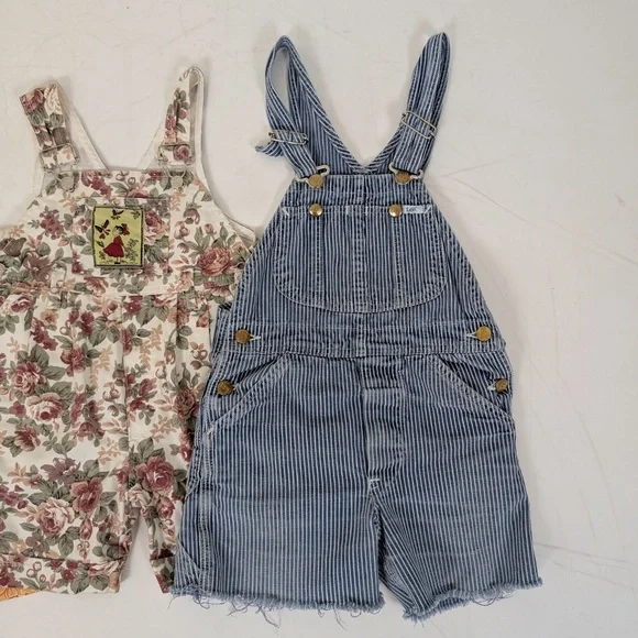 Bundle of 3 Overalls Girls Unisex Kids Child Coveralls Shortalls Shorts Onesie - Picture 2 of 8